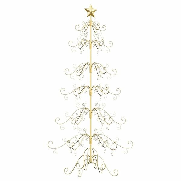 vidaXL Metall Weihnachtsbaum Gold 180 cm Pulverbeschichteter Stahl