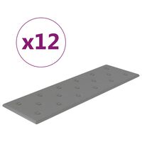 vidaXL Wandpaneele 12 Stk. Grau 90x30 cm Kunstleder 3,24 m²
