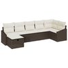 vidaXL Sofa Set mit Kissen mit Speicher Braun Poly-Rattan