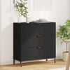 vidaXL Sideboard Schwarz 79,5 x 33 x 82 cm Holzwerkstoff