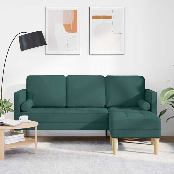 vidaXL Sofa Set mit Kissen Dunkelgr&uuml;n Polyester