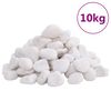vidaXL Polierte Kiesel 10 kg Wei&szlig; 2-5 cm