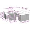 vidaXL Garten-Sofa-Set mit Speicher 9 pcs Grau Poly Rattan