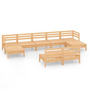 vidaXL 9-tlg. Garten-Lounge-Set Massivholz Kiefer