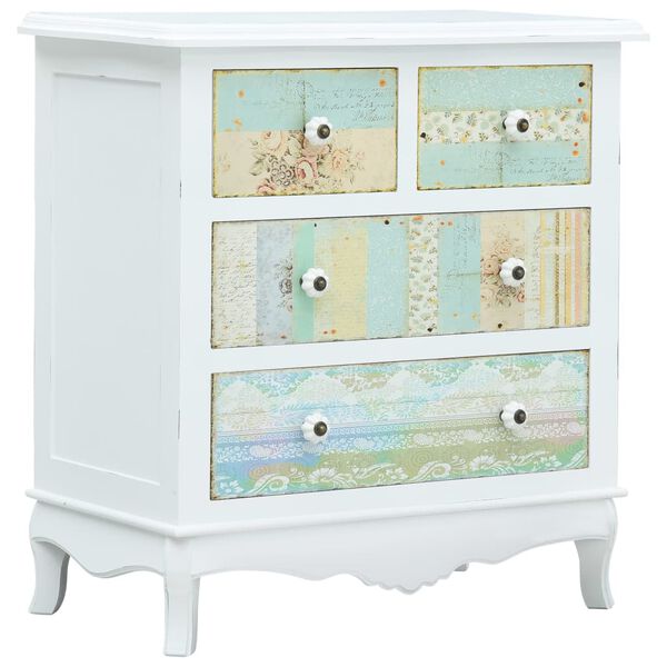 vidaXL Sideboard mit 4 Schubladen Wei&szlig; 65,5 x 35 x 68 cm MDF