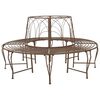 vidaXL Baumbank 8-Sitzanzahl &Oslash; 160 x 89 cm Stahl Antikbraun Rund