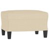 vidaXL 3-Sitzer-Sofa mit Hocker Creme 180 cm Stoff