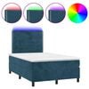 vidaXL Boxspringbett mit Matratze & LED Dunkelblau 120x200 cm Samt