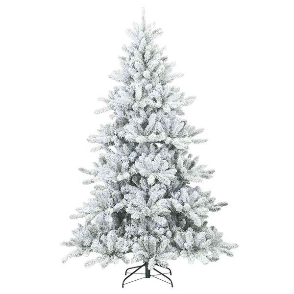 vidaXL K&uuml;nstlicher Scharnier-Weihnachtsbaum schneebedeckt Wei&szlig; 210 cm