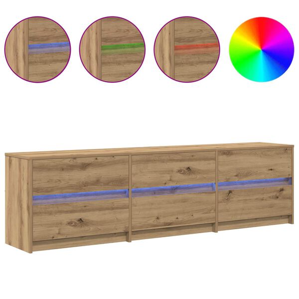 vidaXL TV-Einheiten 2 pcs Artisan-Eiche 180 x 34 x 50 cm Holzwerkstoff