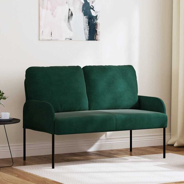 vidaXL Sofas mit Kissen 110cm Dunkelgr&uuml;n Sperrholz
