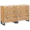 vidaXL Sideboard 2 pcs Braun 60 x 33 x 75 cm Massivholz Mango