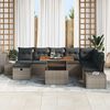 vidaXL Garten-Sofa-Set mit Speicher 9 pcs Grau Poly Rattan