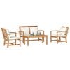 vidaXL Gartensofa-set 4 pcs Natur Massivholz Teak