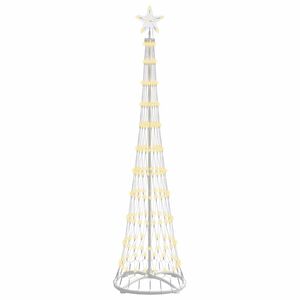 vidaXL LED-Weihnachtsbaum Warmes Wei&szlig; 51 x 51 x 190 cm Metall