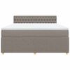vidaXL Boxspringbett mit Matratze Taupe 180x200 cm Stoff