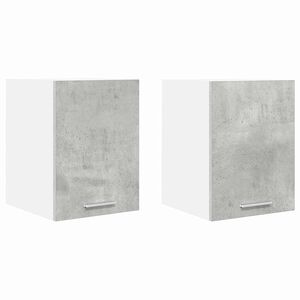 vidaXL H&auml;ngeschrank mit T&uuml;r 2 pcs Betongrau und Wei&szlig; 30 x 31 x 40 cm