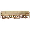 vidaXL Outdoor-Sofagarnitur mit Kissen 9 pcs Natur und Beige