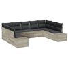 vidaXL Gartensofa-set 9 stk. 8-Sitzanzahl Hellgrau Polyrattan