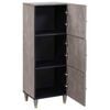 vidaXL Highboard Grau und Gold 40 x 33 x 110 cm Massivholz Mango