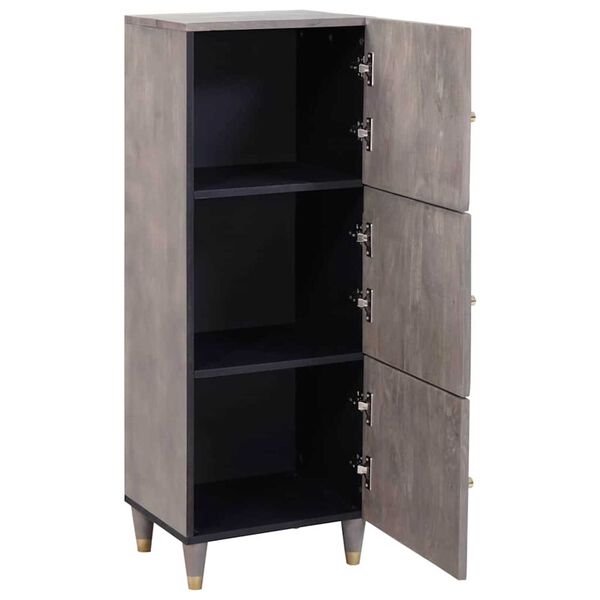 vidaXL Highboard Grau und Gold 40 x 33 x 110 cm Massivholz Mango