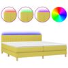 vidaXL Boxspringbett mit Matratze & LED Gr&uuml;n 200x200 cm Stoff