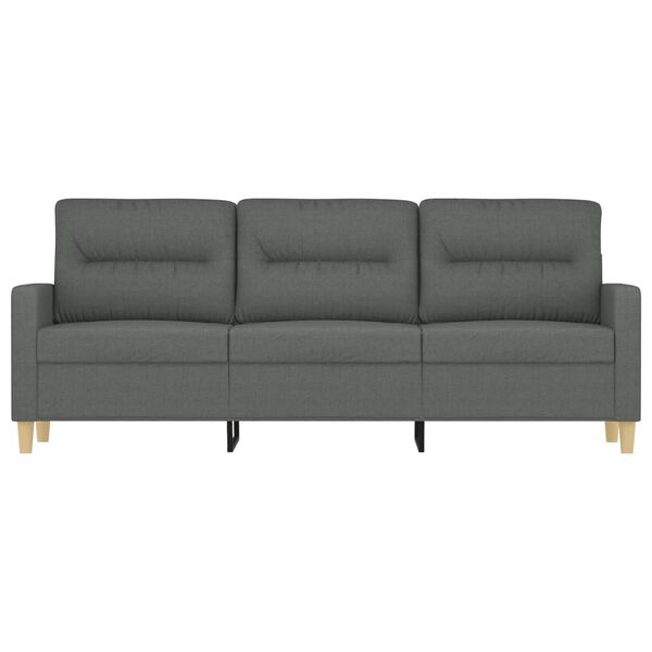 vidaXL 3-Sitzer-Sofa Dunkelgrau 180 cm Stoff