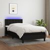 vidaXL Boxspringbett mit Matratze & LED Schwarz 90x190 cm Stoff