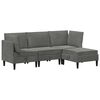 vidaXL Wohnzimmergarnitur mit Kissen 4 pcs Dunkelgrau Samt