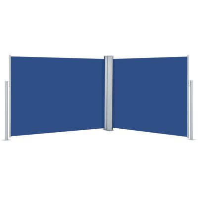 vidaXL Ausziehbare Seitenmarkise Blau 140 x 1000 cm