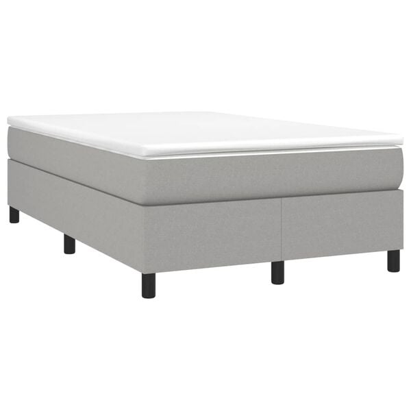 vidaXL Boxspringbett mit Matratze Hellgrau 120x190 cm Stoff