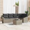 vidaXL Gartensofa-set mit Kissen 6 pcs Hellgrau Poly-Rattan