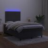 vidaXL Boxspringbett mit Matratze & LED Schwarz 120x190 cm Samt