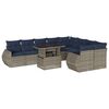 vidaXL 10-teiliges Gartensofa-Set mit Kissen, grau, Polyrattan