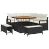 vidaXL Garten-Sofa-Set mit Kissen 8 pcs Schwarz Poly Rattan