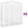 vidaXL Gabionen mit Hochbogen 8 Stk. 200x50x200/220cm Verzinktes Eisen
