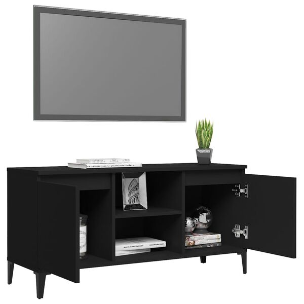 vidaXL TV-Schrank mit Metallbeinen Schwarz 103,5x35x50 cm
