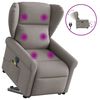 vidaXL Elektrischer Massagesessel mit Aufstehhilfe Taupe Stoff