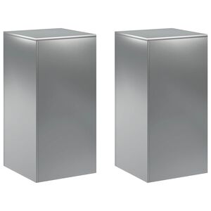 vidaXL Pflanzenst&auml;nder 2 pcs Silber 40 x 40 x 80 cm Edelstahl