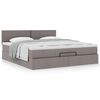 vidaXL Ottoman-Bett mit Matratze Taupe 160x200 cm Stoff