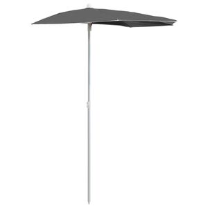 vidaXL Halb-Sonnenschirm mit Mast 180x90 cm Anthrazit