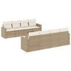 vidaXL 9-tlg. Garten-Sofagarnitur mit Kissen Beige Poly Rattan