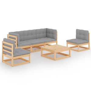 vidaXL 6-tlg. Garten-Lounge-Set mit Kissen Kiefer Massivholz
