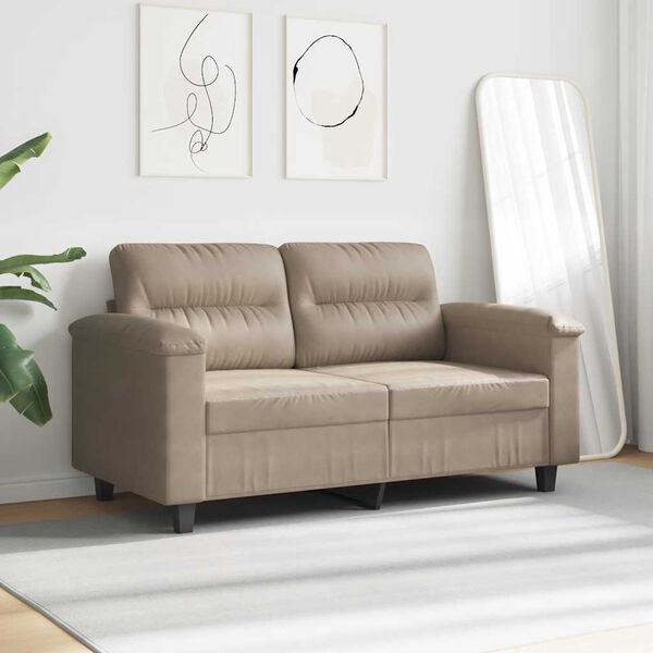 vidaXL 2-Sitzer-Sofa Taupe 120 cm Mikrofasergewebe