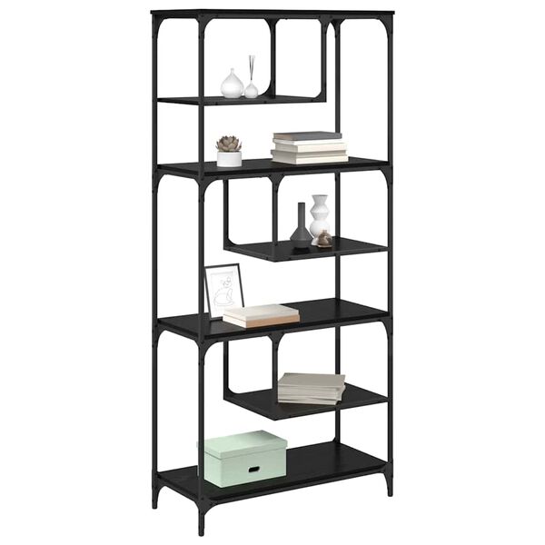 vidaXL Bücherregal Schwarz Eichen-Optik 81 x 36 x 176 cm Holzwerkstoff