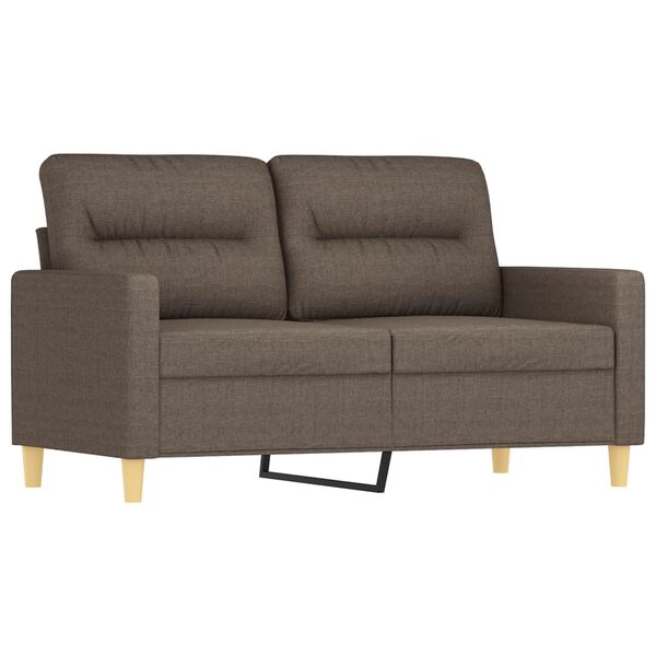 vidaXL 2-Sitzer-Sofa mit Kissen Taupe 120 cm Stoff