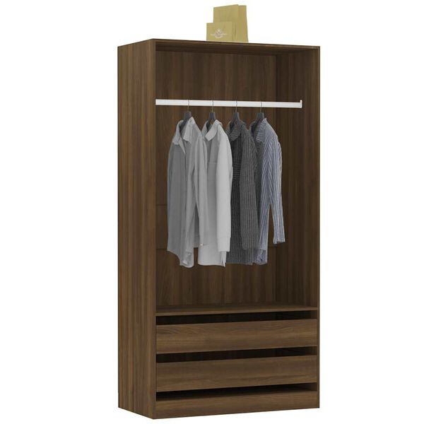 vidaXL Kleiderschrank Braun Eiche-Optik 100x50x200 cm Holzwerkstoff