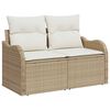 vidaXL Gartensofa-set mit Kissen mit Speicher 4 pcs Beige Poly-Rattan