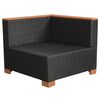 vidaXL 7-tlg. Garten-Lounge-Set mit Auflagen Poly Rattan Schwarz