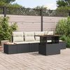 vidaXL Garten-Sofa-Set mit Speicher 5 pcs Schwarz Poly Rattan